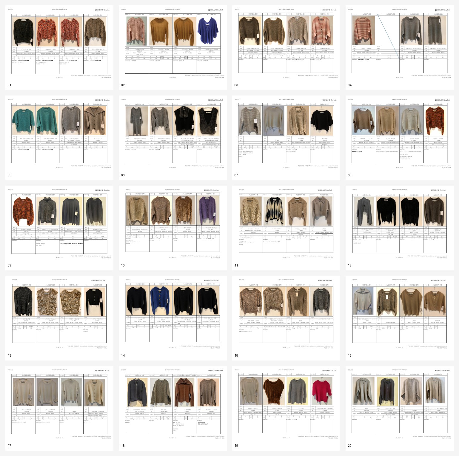 2026 Fall & Winter Knitwear Sample and Material Collection