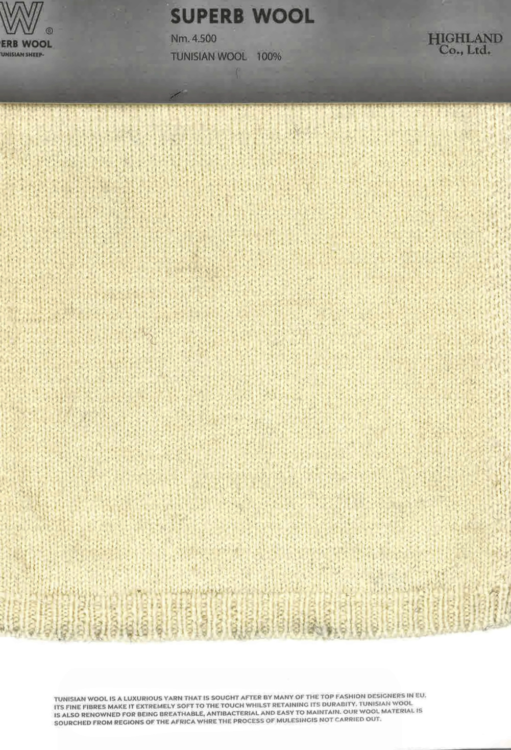 SUPERB WOOL KNIT SWATCH